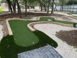 The Modular Advantage Mini Golf system used to build the Cen-Tex course uses flexible panels to adapt to natural topography