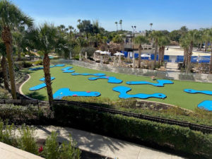 Marriott MiniLinks mini golf course aerial drone view