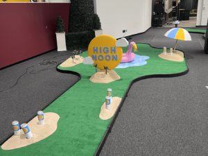 “High Noon” mini golf hole at Chicago Mini Golf Open uses the brand’s beverage cans as obstacles