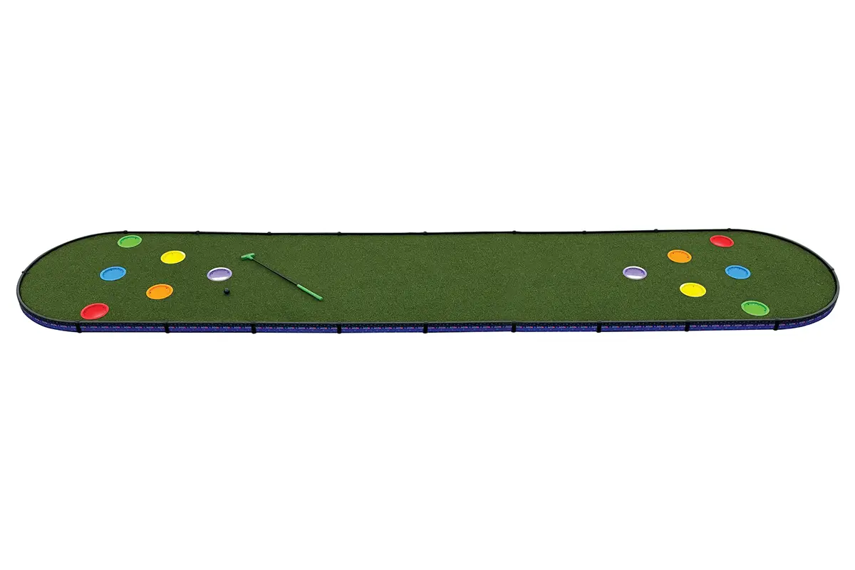 Portable AGS PongBoardMiniGolf has 6 mini golf holes at each end arranged in a flat pyramid pattern