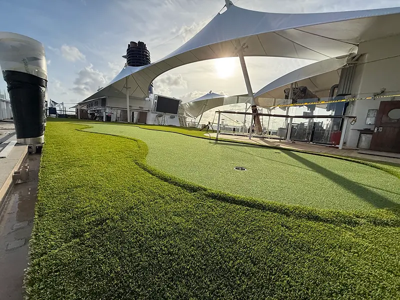 AGS designed and included a putting course for this Open Space they installed on a cruise ship